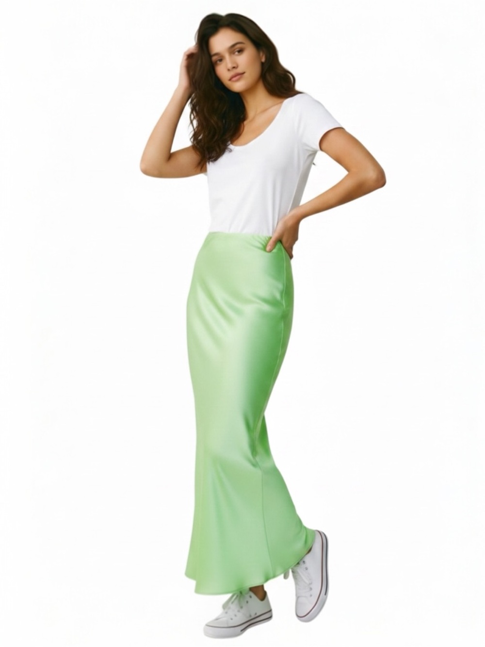 Anthropologie Tilda Maxi Slip Skirt Mint